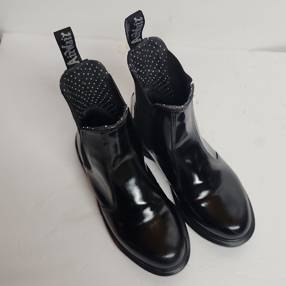 Dr. Martens Black Patent Chelsea Combat Boots